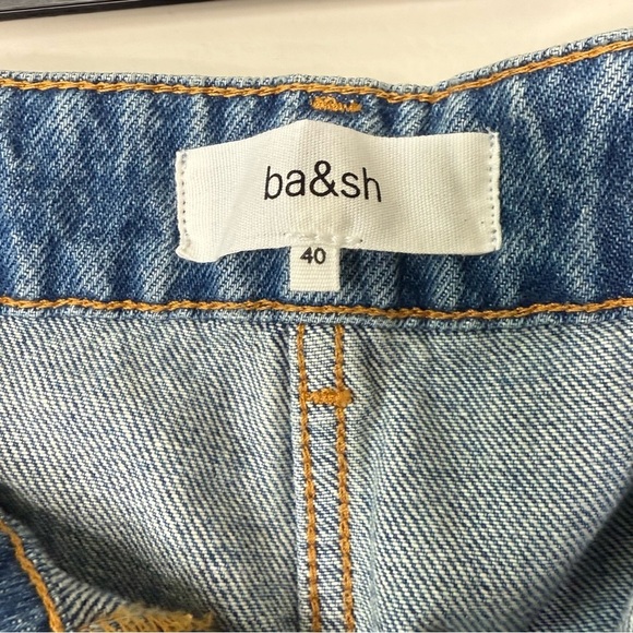 Ba&sh Vecchi Faded Wide Leg Jeans Women’s 8 US Mid Rise Light Wash Boho - Picture 9 of 17